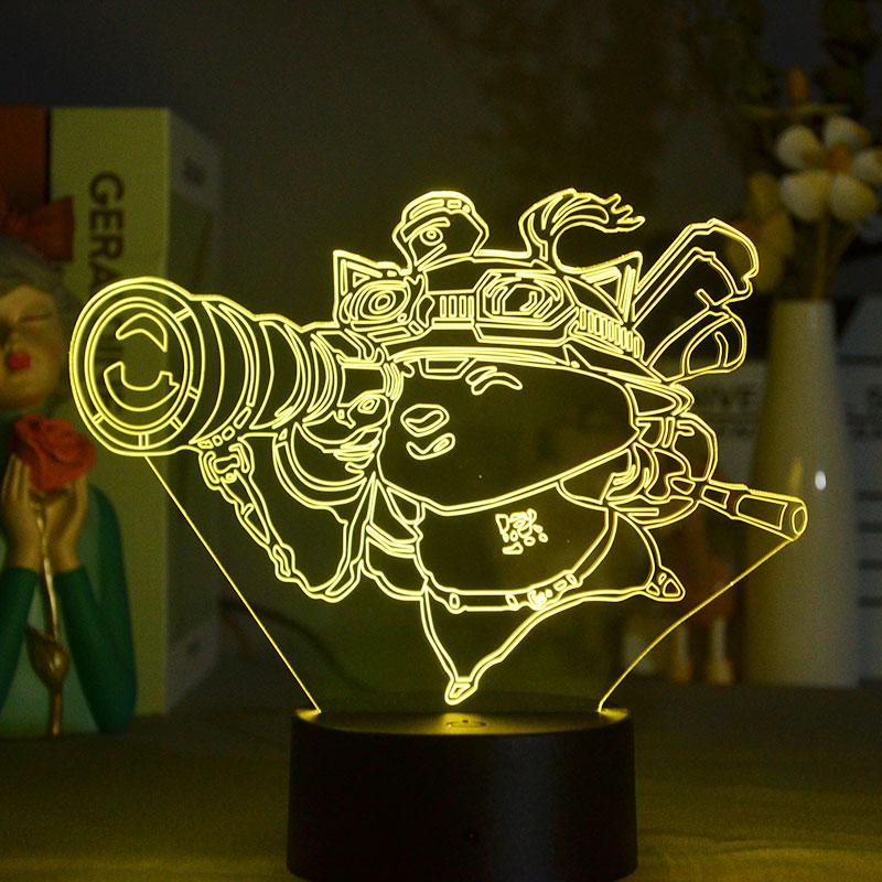 Night Lights 3D Led Light Pig Man Of Holidays Kids Nightlight Bedroom Gift Cute Room Decor Birthday Holiday Lighting Decoration