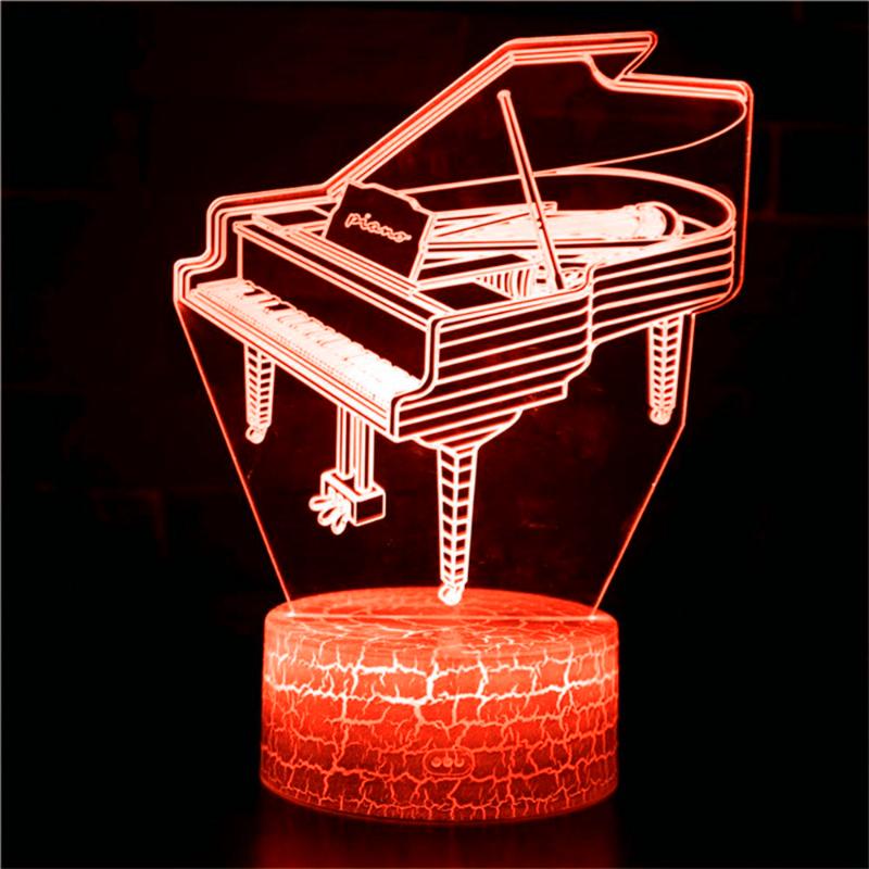 Night Lights 3D Piano LED Lamp - A Musical Decorative Gift for Music Enthusiasts
