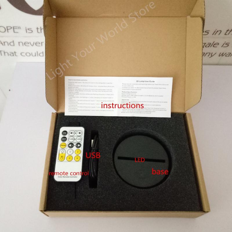 Night Lights 7 Colors LED Lamp Base For 3D Illusion Acrylic Light Panel Usb Remote Control Touch Switch Battery Or DC 5V Factory Wholesal