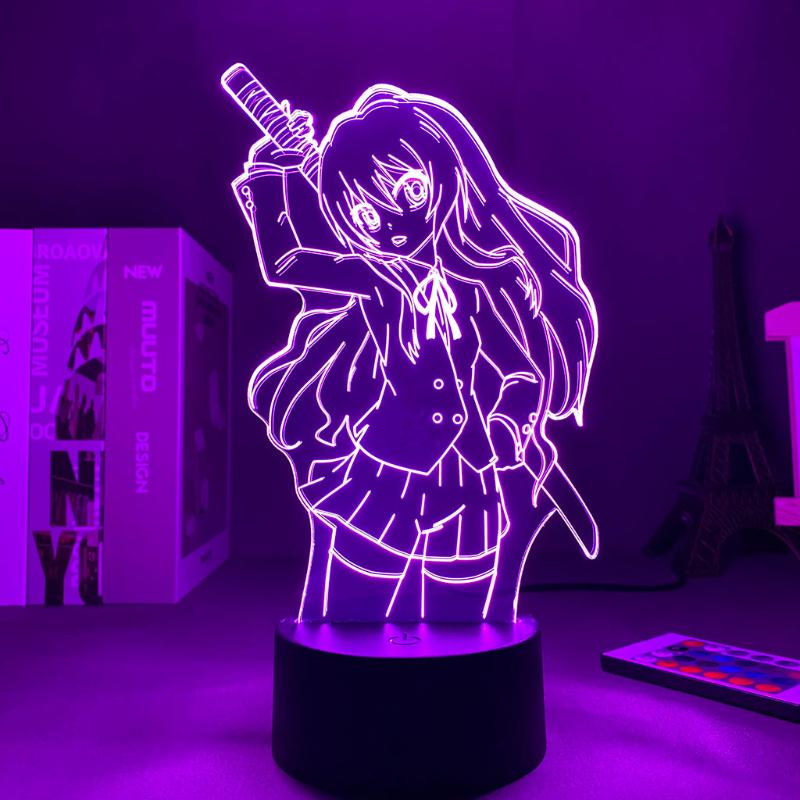 Night Lights Anime 3D Lamp Led Light Toradora Taiga Aisaka For Bedroom Decor Gift