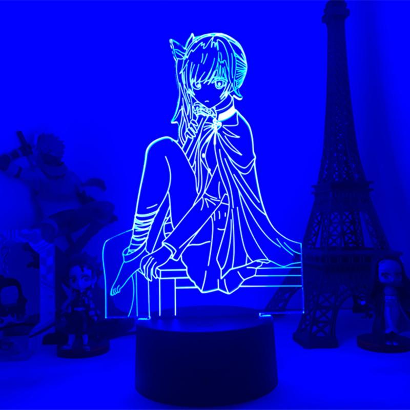 Night Lights Anime Demon Slayer Tsuyuri Kanawo Figure Acrylic 3D LED Light For Kids Child Bedroom Decor Cool Lamp Gift