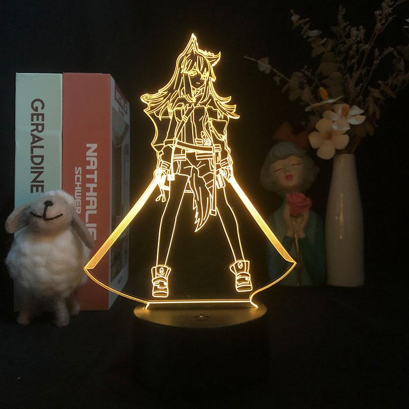 Night Lights Anime LED Lamp for Bedroom Decor with Arknights Game 3D Design, Manga-Themed Birthday Gift