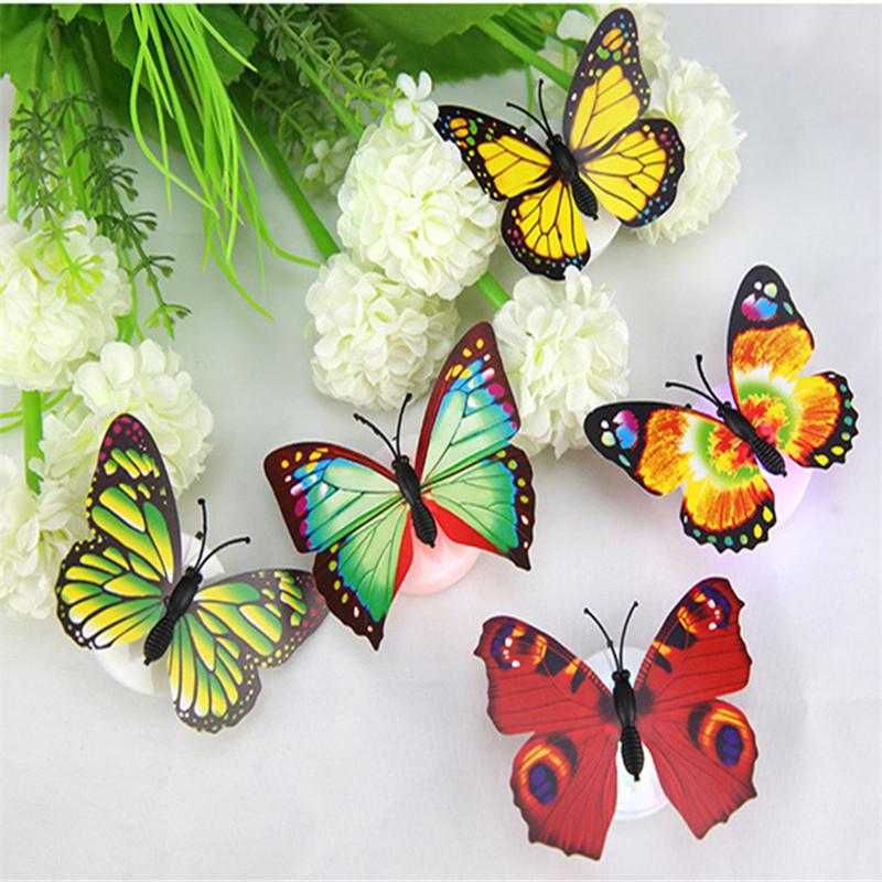 Night Lights Butterfly LED Multicolor Lamp for Home, Room, Party, Desk, Wall, Outdoor, and Garden Decoration
