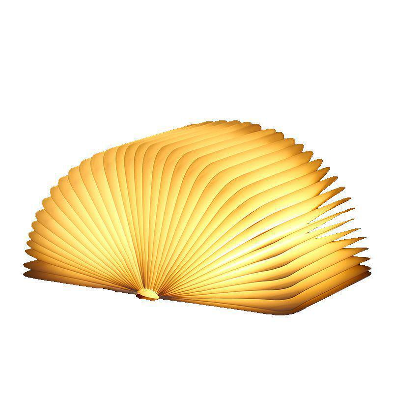 Night Lights Christmas Year Gift Wood Book Lamp USB Folding Light For Home Bedroom Office Decor Rechargeable Led Desk