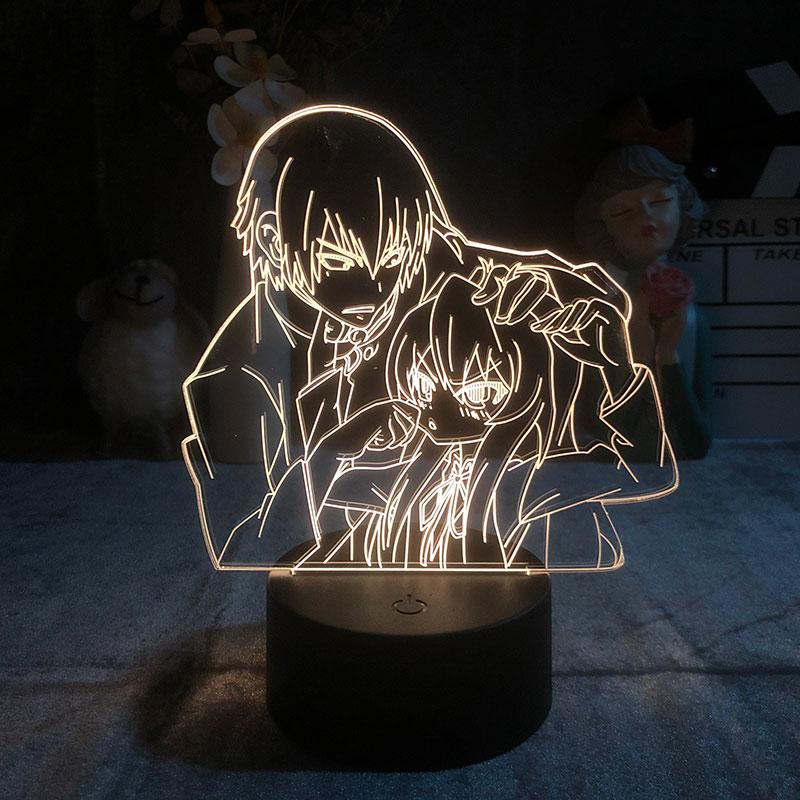 Night Lights Customed Child 3D Lamp Toradora TIGER X DRAGON Led Light Alarm Clock Base Delineascope Manga Japanese Anime