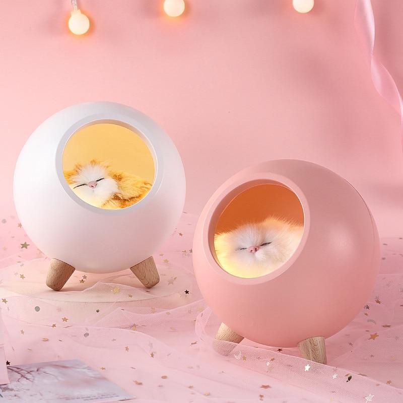 Night Lights Cute Led Touch Dimmable A Light Lamp For Kids Baby Adults Room Bedroom Bedside Home Decoration Creative Gift Cats Lamps