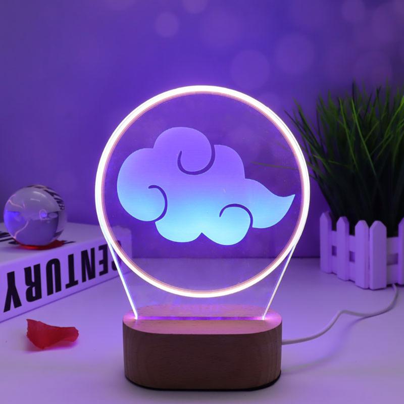 Night Lights Dropship Creative 2 Kinds Of 3D Acrylic LED Light Table Lamp Valentine's Day Holiday Gift Wood Base