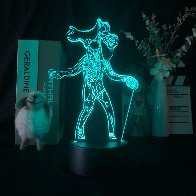 Night Lights Festival Decorative Siren Head American Monster 3D Light Alarm Clock Base Delineascope Atmosphere Directly Supply Battery