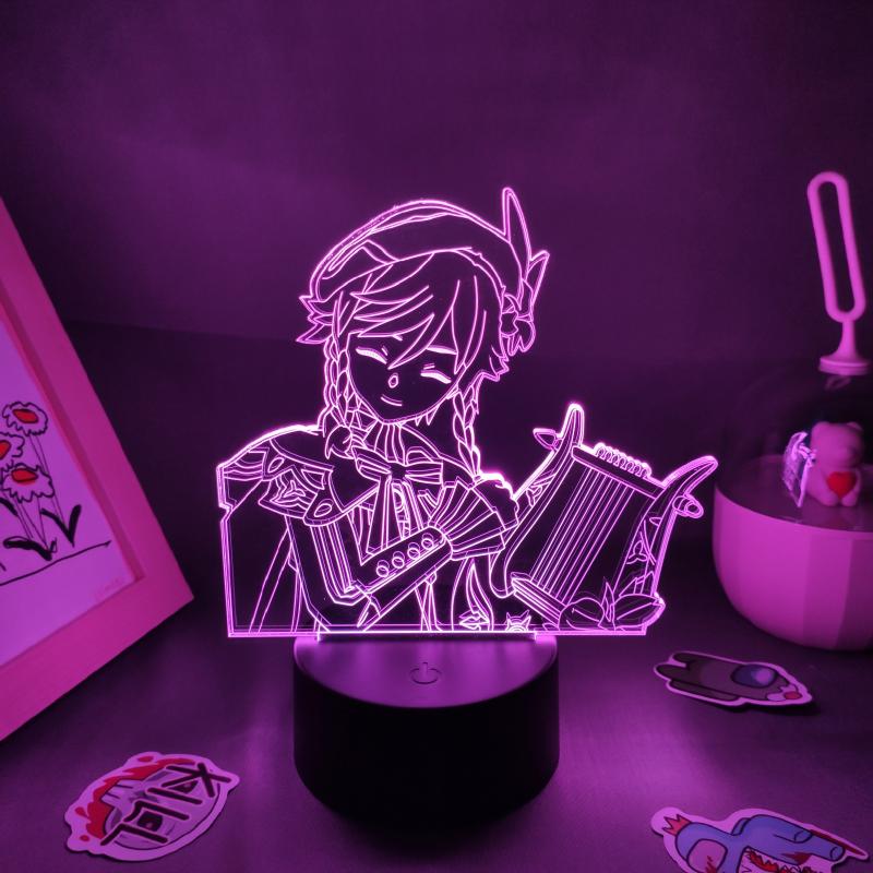 Night Lights Genshin Impact Game Figure Barbatos 3D Lamp Led RGB Birthday Cool Gift Friend Gaming Room Table Colorful Decoration

Rewritten:
Genshin Impact Barbatos 3D LED night light with RGB colo...