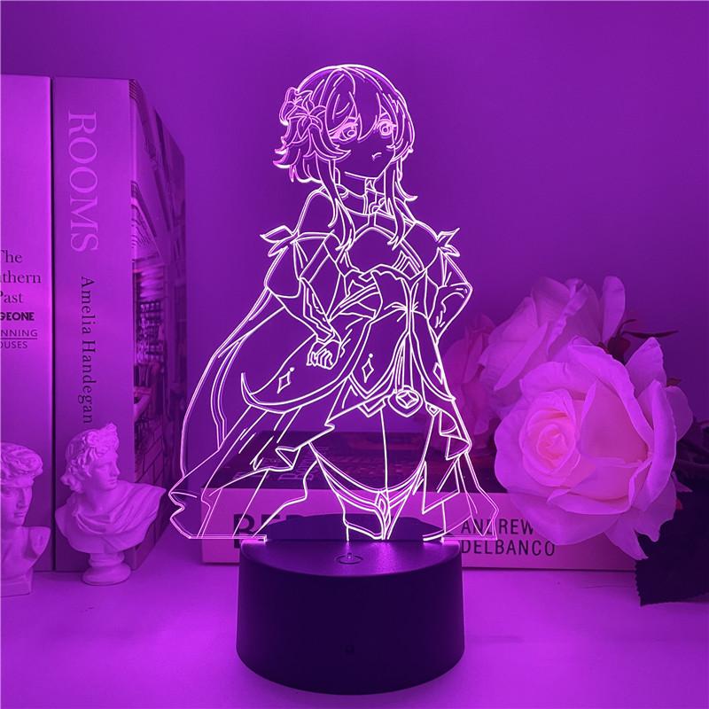 Night Lights Genshin Impact Lumine Light Game For Bedroom Decor LED Acrylic Atmosphere Bedside Lamps Kids Gift