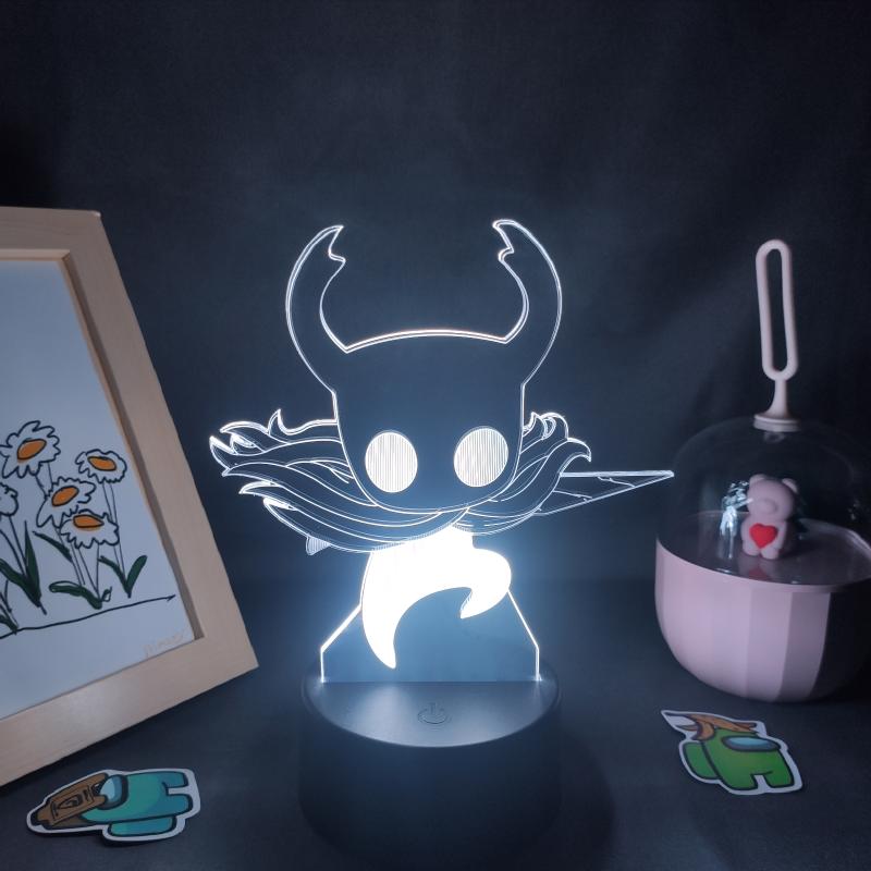 Night Lights Hollow Knight Game 3D Lamps Led RGB Neon Birthday Toys Cool Gift For Friends Kid Bed Room Table Colorful Decoration