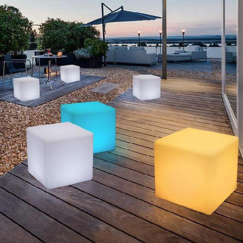 Night Lights LED Cube Light RGB Courtyard Lamp Garden Decoration Table For KTV USB Recharge Bar Outdoor