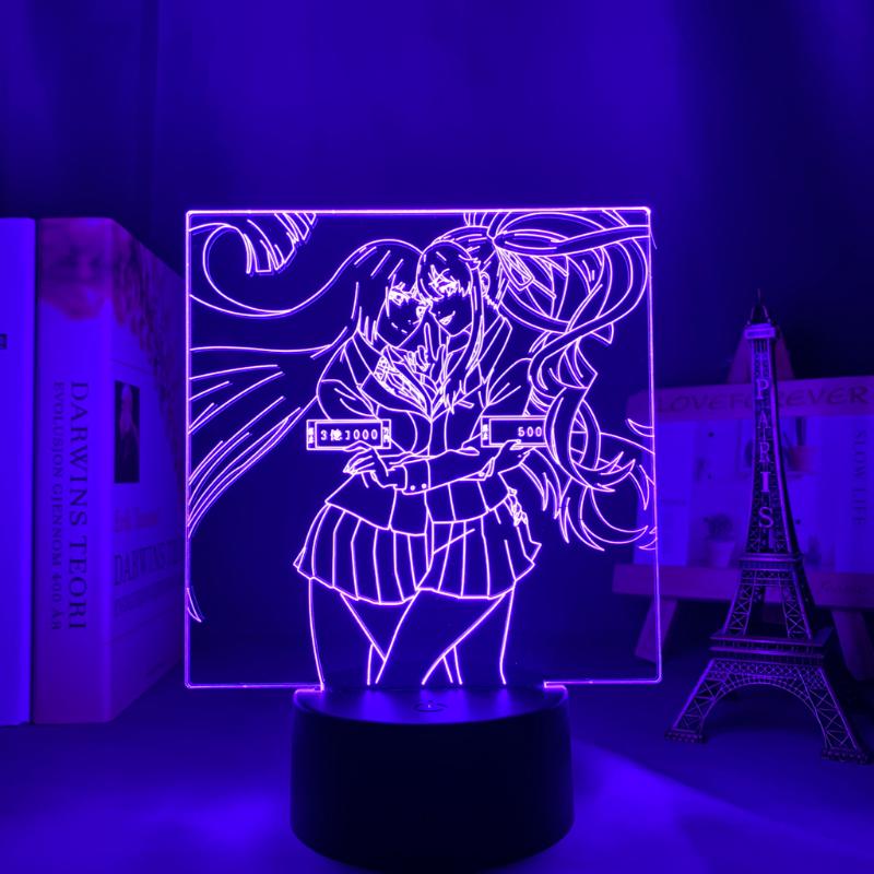 Night Lights Led Lamp featuring Kakegurui Gambler Anime Design for Bedroom Decor, Nightlight Birthday Present in 3D