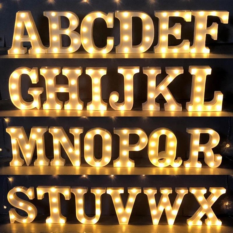 Night Lights LED Letter 26 Letters Alphabet Sign For Light Wedding Birthday Party Battery Powered Christmas Home Bar Decoration

Rewritten:
LED alphabet sign with 26 letters for night lighting at w...