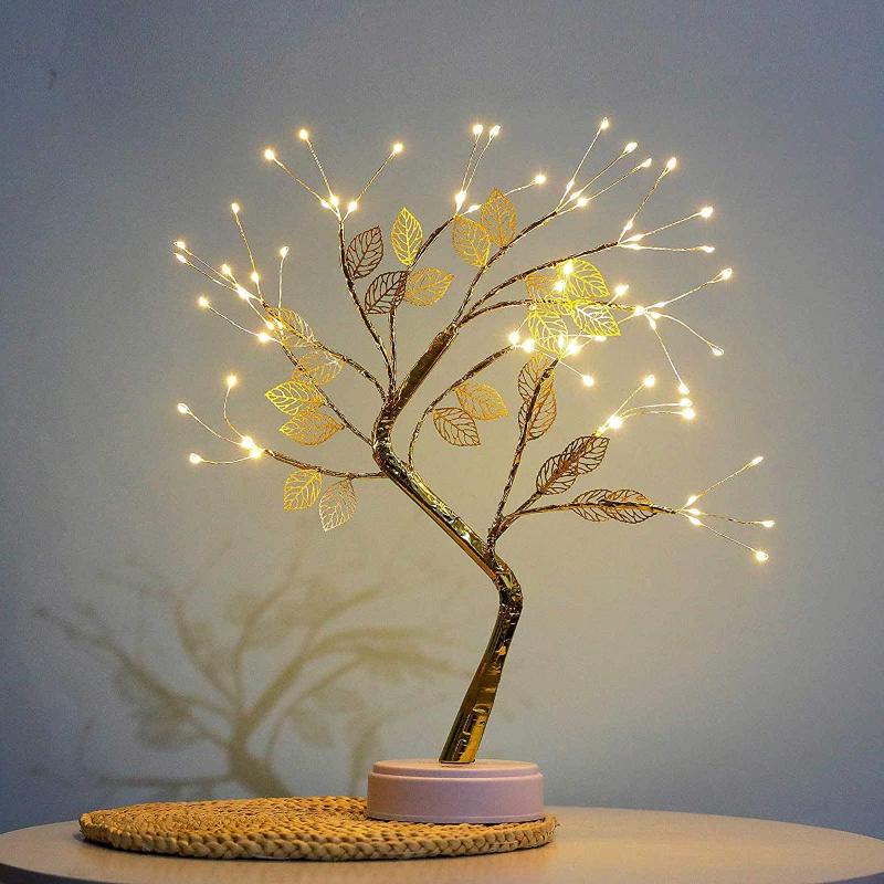 Night Lights LED Light Mini Christmas Tree Copper Wire Garland Lamp For House Warm And Romantic Atmosphere