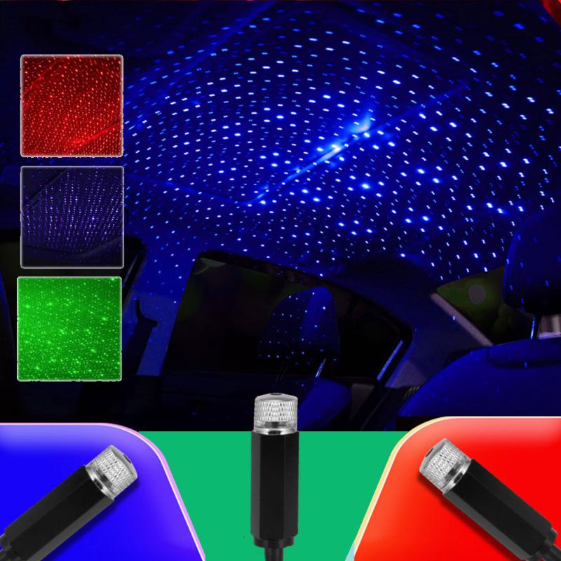 Night Lights Romantic 5V USB Car Roof Projection Light Portable Star Adjustable LED Galaxy Atmosphere Interior Ceiling Deco