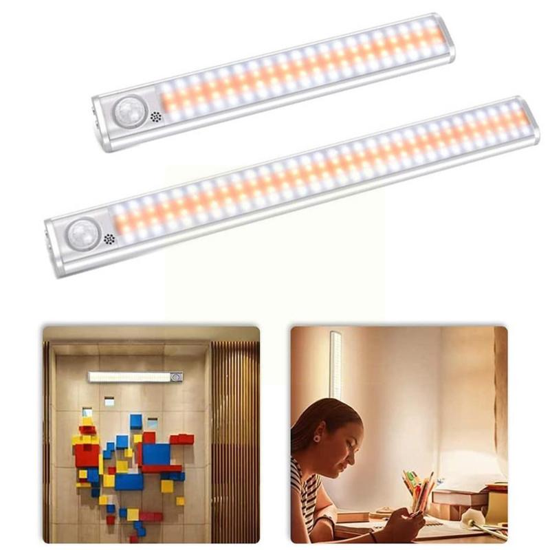 Night Lights USB 80/120 LED Light Rechargeable Motion Sensor Home Lamp Wardrobe Decor For Kitchen Wall Cabinet C I3K3