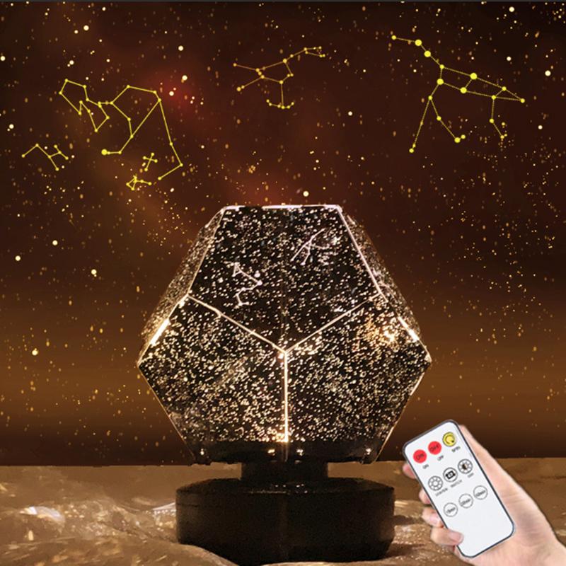Night sky projector lamp with galaxy and planet effects for kids' rooms