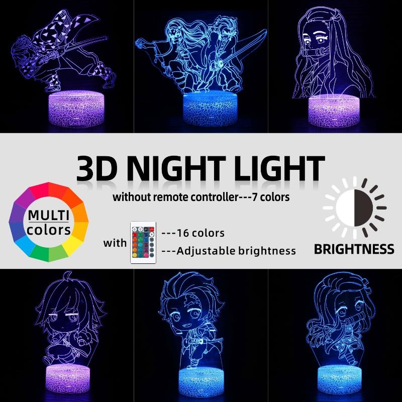 Nighttime illumination for kids, animated figures, demon slayers, peak performers, bedroom adornment