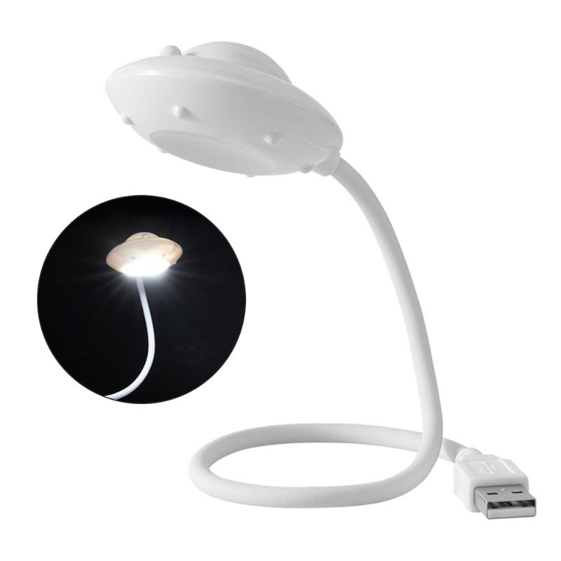 Nighttime LED reading lamp with UFO design, eye-care USB desk light for kids' bedrooms