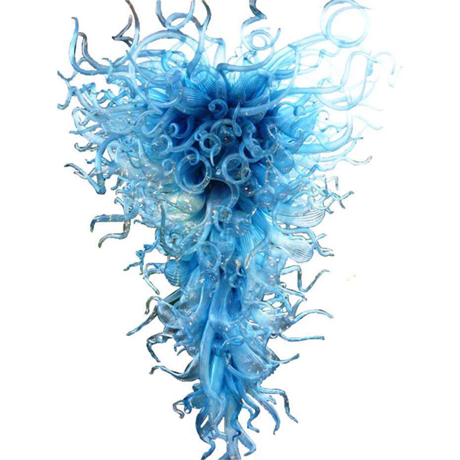 Nodic Blue Coral Hand Blown Pendant Lamps feature borosilicate glass in a modern Murano style, ideal for restaurant and hotel lobby lighting