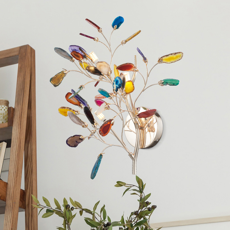 Nordic Agate Wall Lamp: Modern sconce lighting for living rooms, bedrooms, hotels, and villas with luxury colored illumination