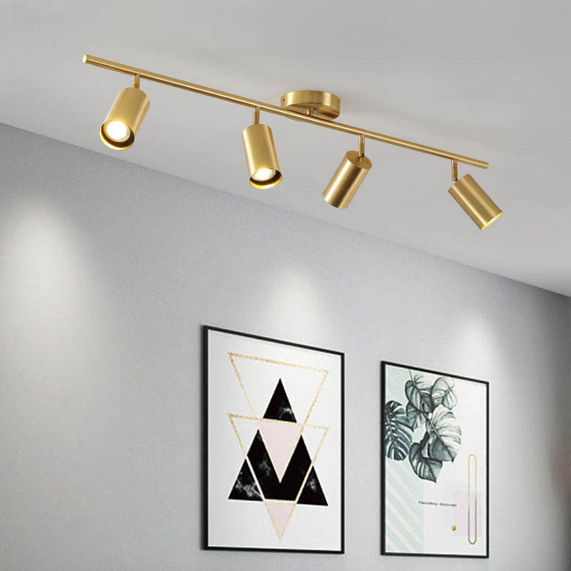 Nordic ceiling lights for living and dining rooms, kids' spaces, cloakrooms, clothing stores, cafes, featuring gold track lights, LED wall-mounted and flush mount lamps