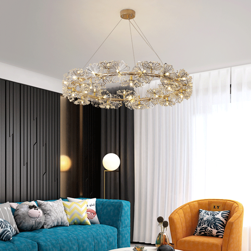 Nordic Crystal Chandeliers Modern LED Chandelier Lighting Personality Bedroom Study Hanging Light Fashion Shop Living Room Crystal Lamps