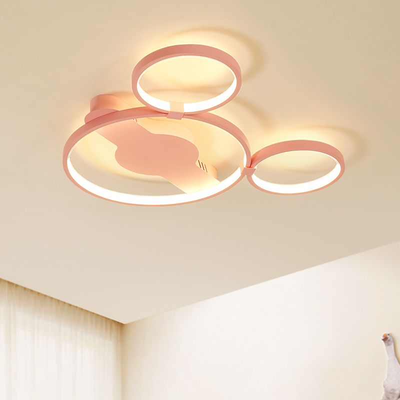 Nordic LED ceiling lamp for kids' rooms featuring cartoon designs, ideal for bedrooms, studies, or kindergartens with a modern minimalist surface-mounted style