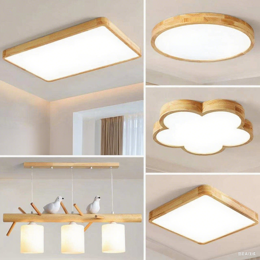 Nordic LED Wood Ceiling Light - Circular Japanese Style for Bedrooms & Dining Rooms