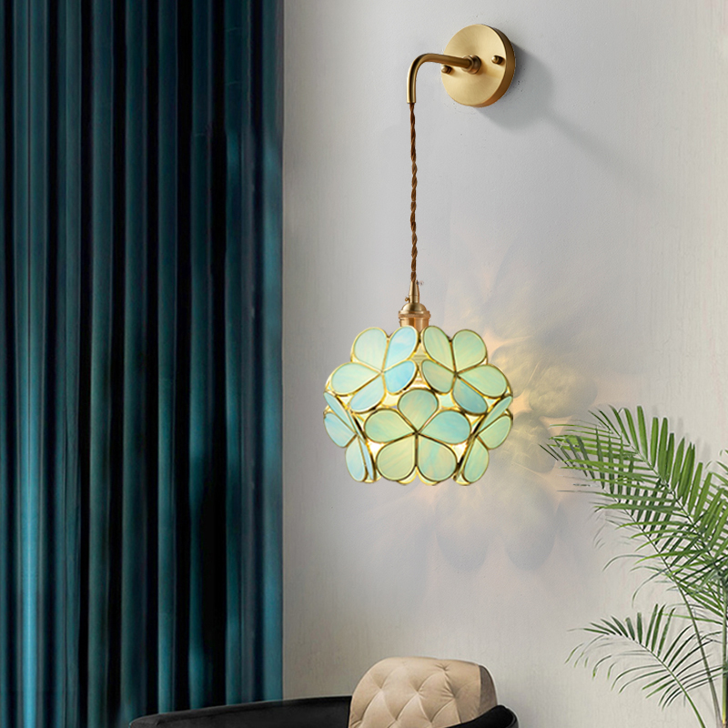 Nordic minimalist LED wall lamp for modern living rooms, bedrooms, bedside, study, hallway, and bathroom lighting with creative round glass design