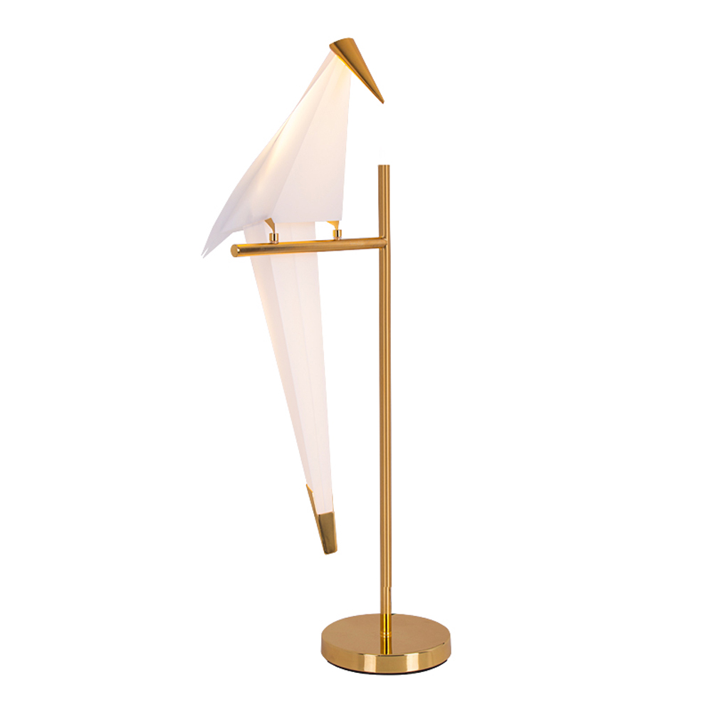 Nordic modern LED bedside lamp for bedroom, study, and living room with decorative crane design