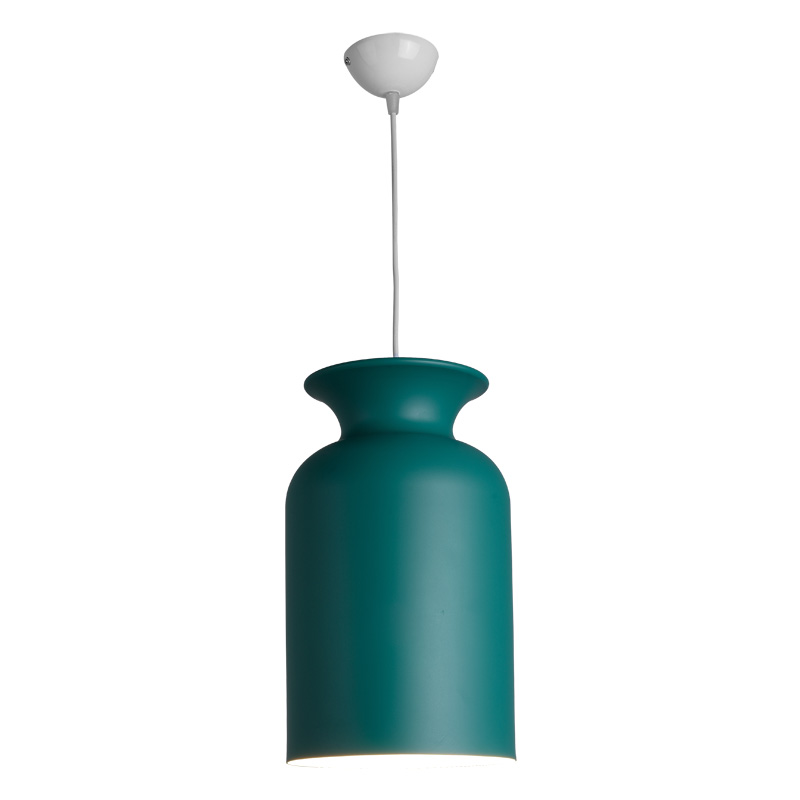 Nordic modern pendant lamp with colorful macaron aluminum shade, ideal for kids' rooms, foyers, and bedrooms
