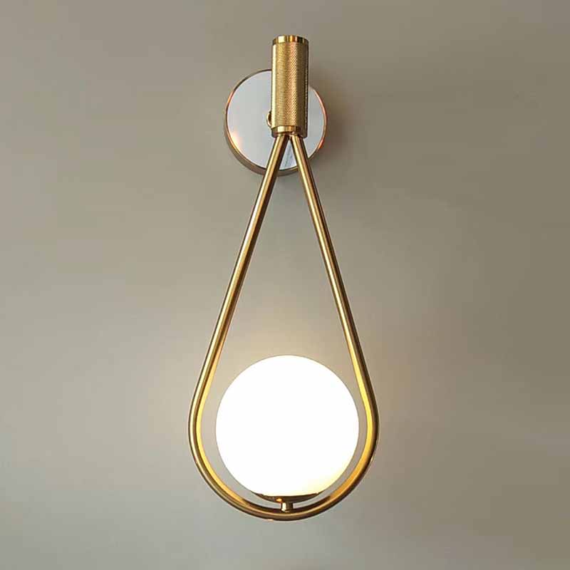 Nordic postmodern wall lamp with contracted glass for living room, hallway, balcony, staircase, or bedroom