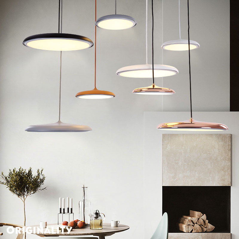 Nordic UFO LED Pendant Light - Simple Modern Hanging Lamp with Macaroon Design