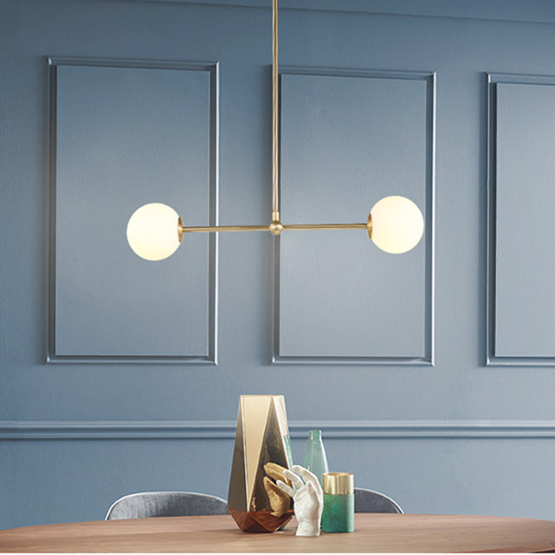 Nordic-inspired adjustable glass ball pendant light for stylish kitchen or dining room illumination