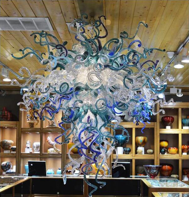 Nordic-inspired handcrafted glass pendant chandelier with Murano lighting for elegant living spaces