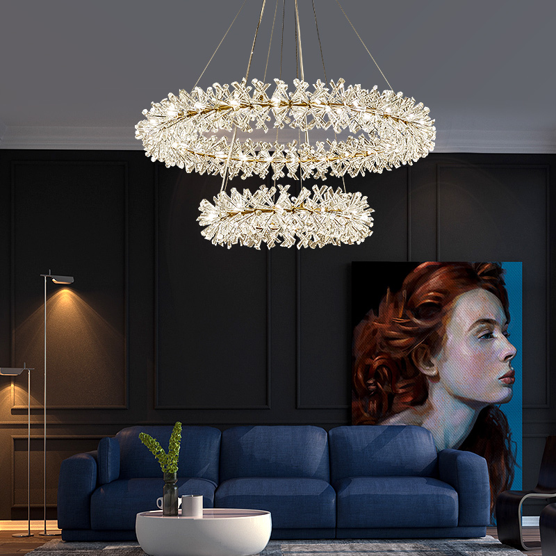 Nordic-inspired luxury crystal pendant lamp for modern living and dining room lighting