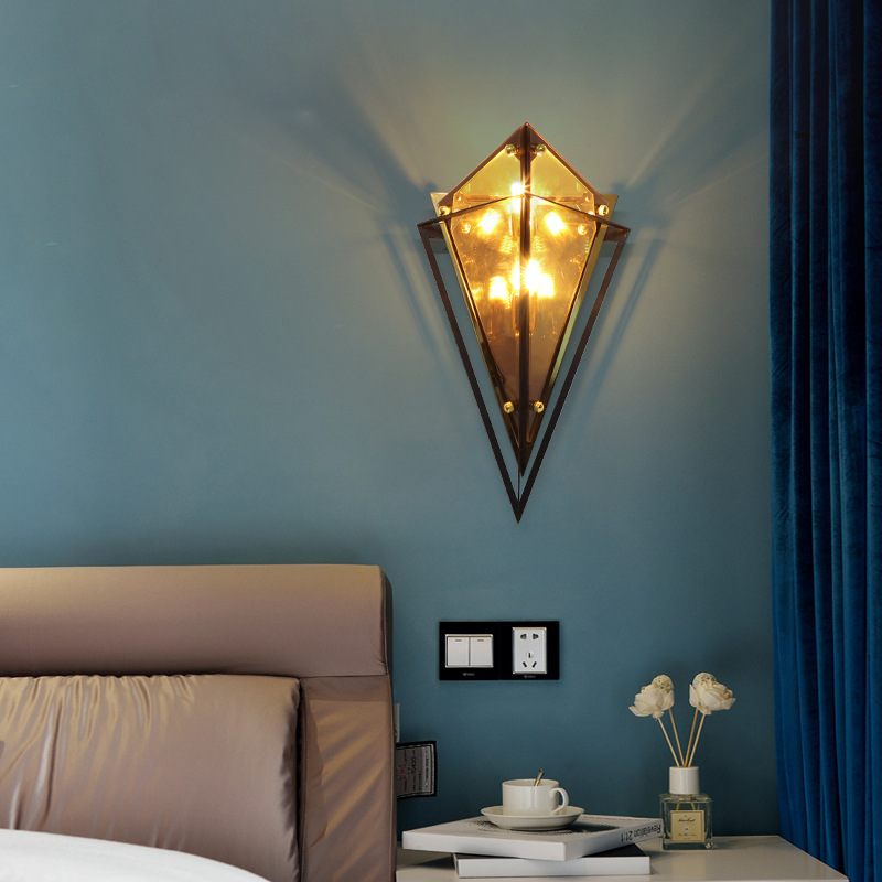 Nordic-inspired modern glass wall lamps with LED lighting for stylish living rooms and creative corridor displays