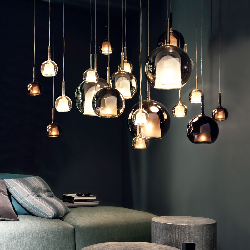 Nordic-inspired modern LED pendant lamp with a creative water droplet design and stained glass, perfect for decorating restaurants, living rooms, and bedrooms