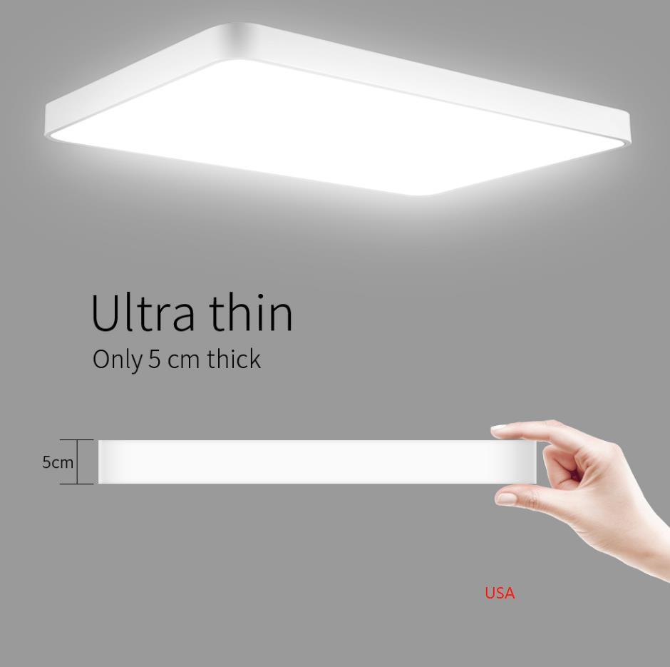 Nordic-inspired rectangular LED ceiling lamp for minimalist living rooms and bedrooms