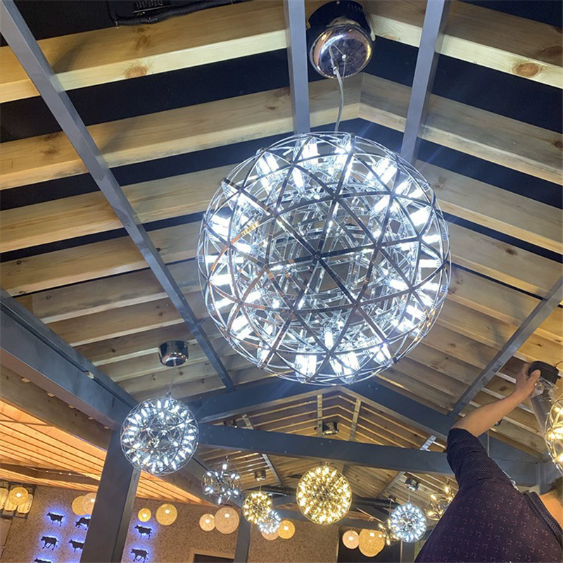 Nordic-inspired sparkling LED chandelier with firework design for commercial spaces like malls and hotel lobbies