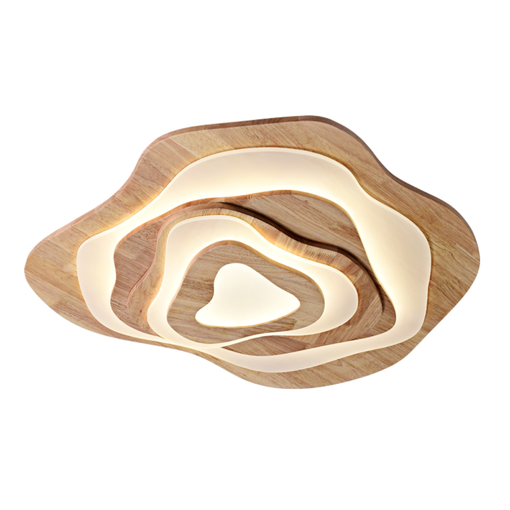 Nordic-style LED ceiling light for living room, study, or restaurant with solid wood design and decorative wall sconces