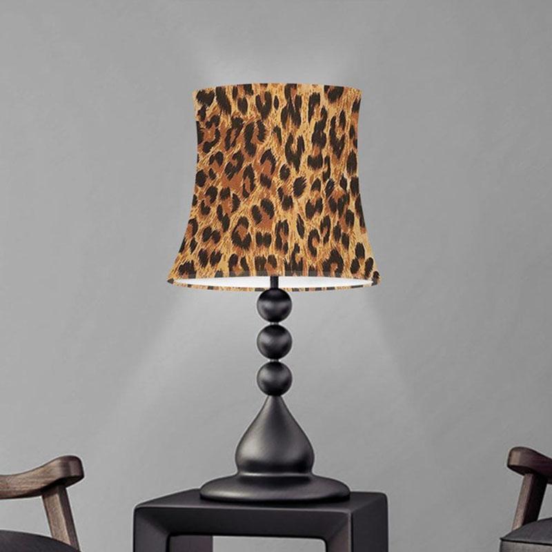 Nordic-style leopard print fabric lampshade for bedroom, living room, or table
