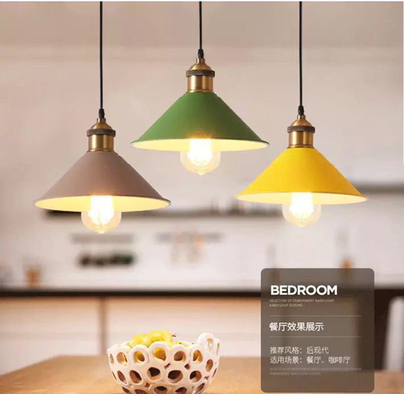 Nordic-style pendant lamp with colorful macaron shades, perfect for cafes and bars