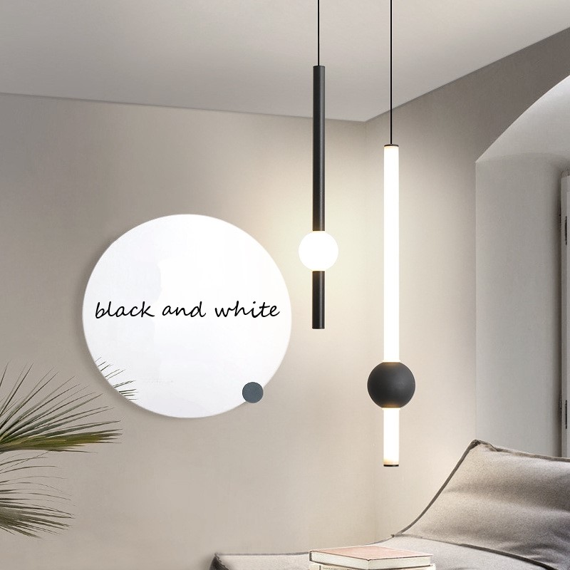 Nordic-style pendant lamps with iron and glass for modern home and restaurant lighting
