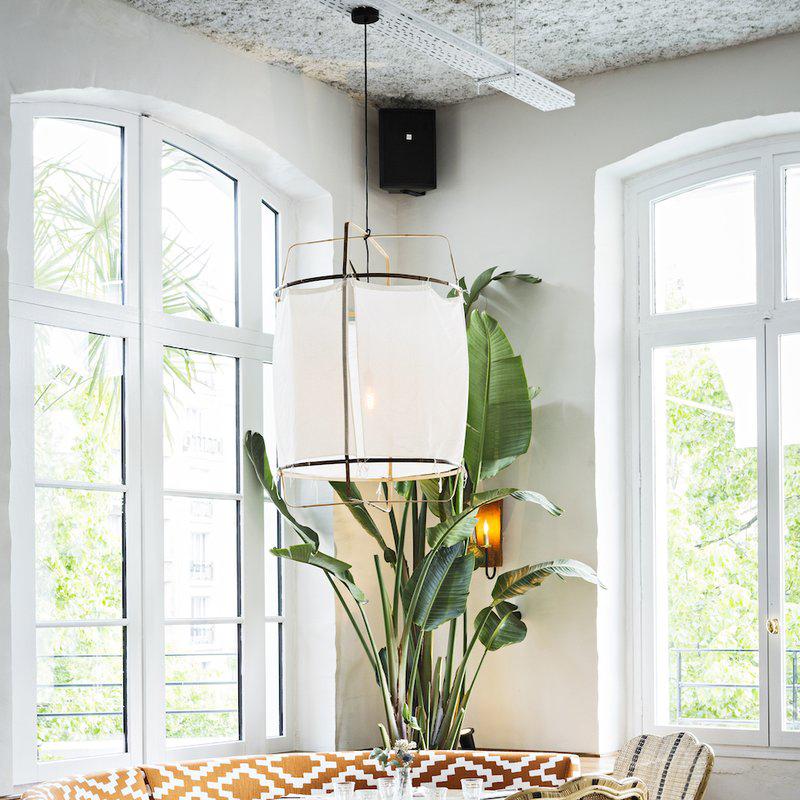 Nordic-style white linen pendant shade for ceiling lamps