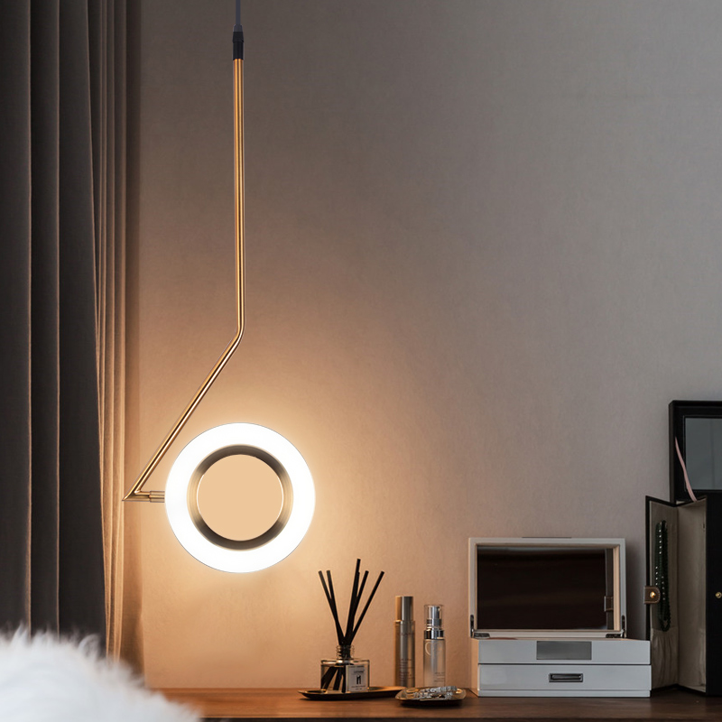 Novelty aluminum LED pendant lights shine in bedrooms, bedside areas, dining rooms, and loft spaces for stylish decor