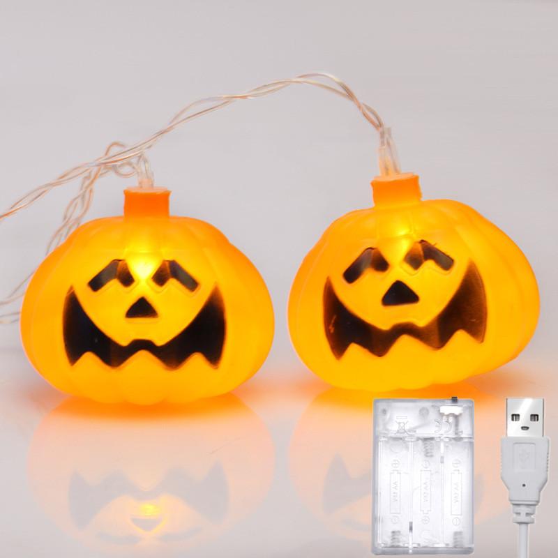 Orange LED Halloween pumpkin Jack-O'-Lantern string light for DIY home festival decoration