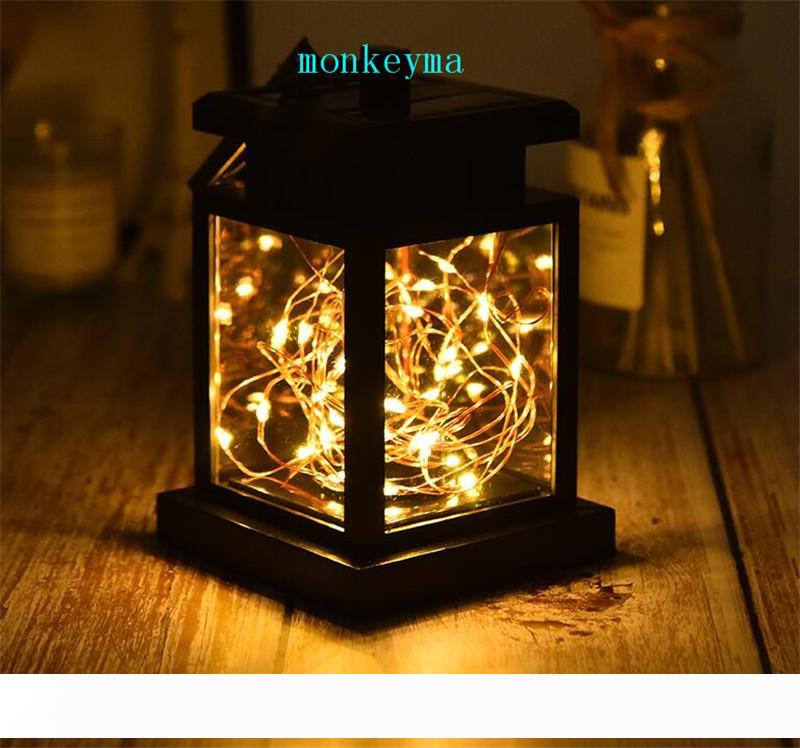 Outdoor solar hanging lamp for balcony, waterproof garden night light with glass design